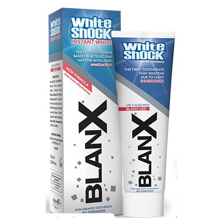 BLANX White Shock Deep Blue (Natychmiastowa Biel) - Pasta intensywnie wybielająca zęby 75ml 
