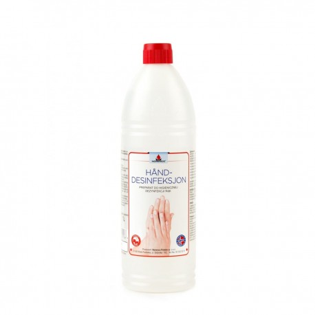Norenco płyn do dezynfekcji rąk HAND-DESINFEKSJON 1000ML /kor/ - na bazie 75% alkoholu - niszczy aż 99,99% bakterii i wirusów